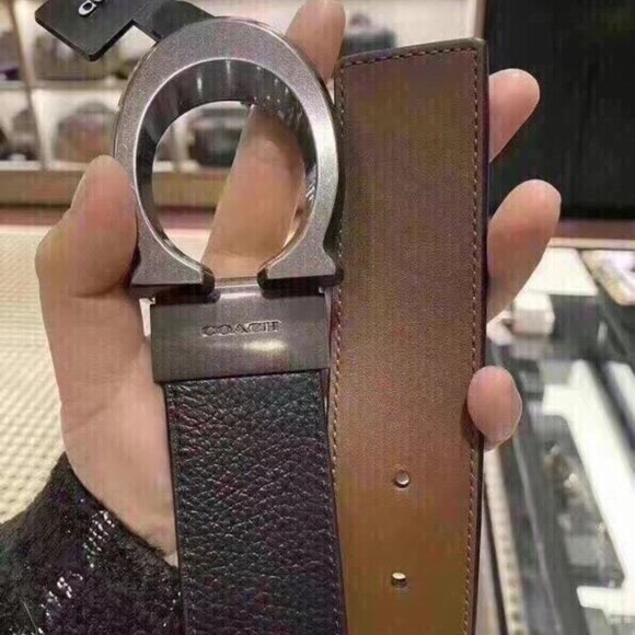 NWT Coach Signature Buckle Cut To Size Reversible Belt 38 Mm 91305 - Picture 6 of 8
